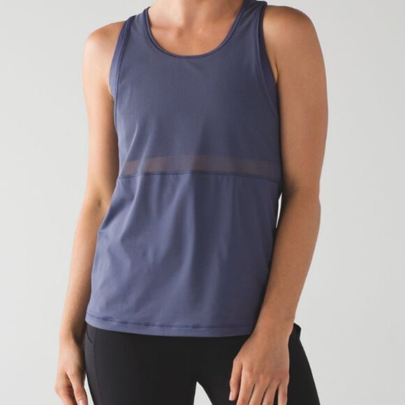 lululemon athletica Tops - Lululemon Fast As Light 2-In-1 Tank Grey Purple Size 4 Luxtreme Light